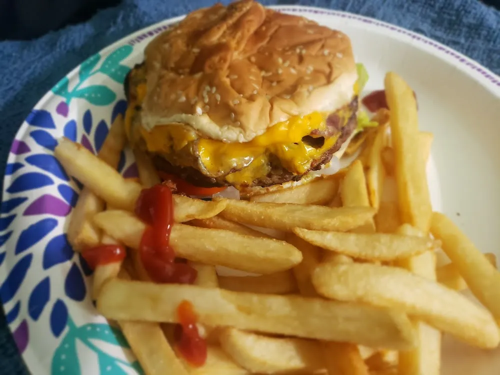 Bacon Cheese Burger with French Fries Combo